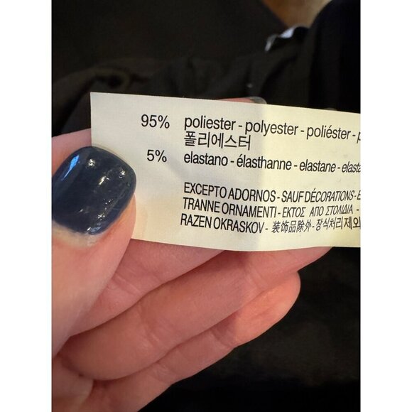 Zara Jumpsuit Women Small Black Ivory Tie Back Overall Wide Leg‎ Cropped Preppy - Picture 10 of 10